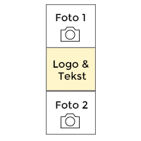 Fotostrip met 2 Foto's + Tekst <br>(zonder design 3 foto's)