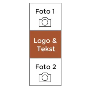 2 foto's met logo in het midden